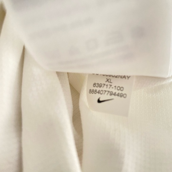 Nike Golf Mens Dri-FIT Polo.chest 45". White neon yellow pipes - Picture 3 of 10